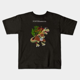 Clanosaurus Rex FOSTERsaurus rex Plaid Foster Forster Forrester Scotland Ireland Family Tartan Kids T-Shirt